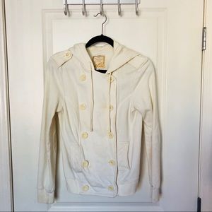 Cream colored Talula peacoat w/ hoodie